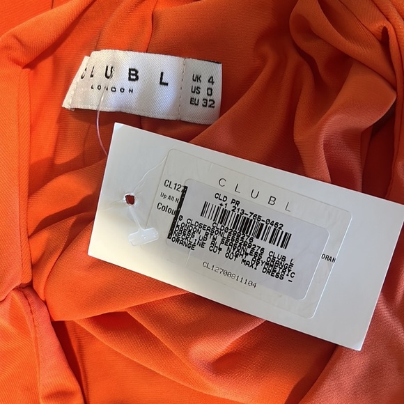 NWT Club L London Women’s Asymmetrical Orange Gown Size 0 - Picture 4 of 4